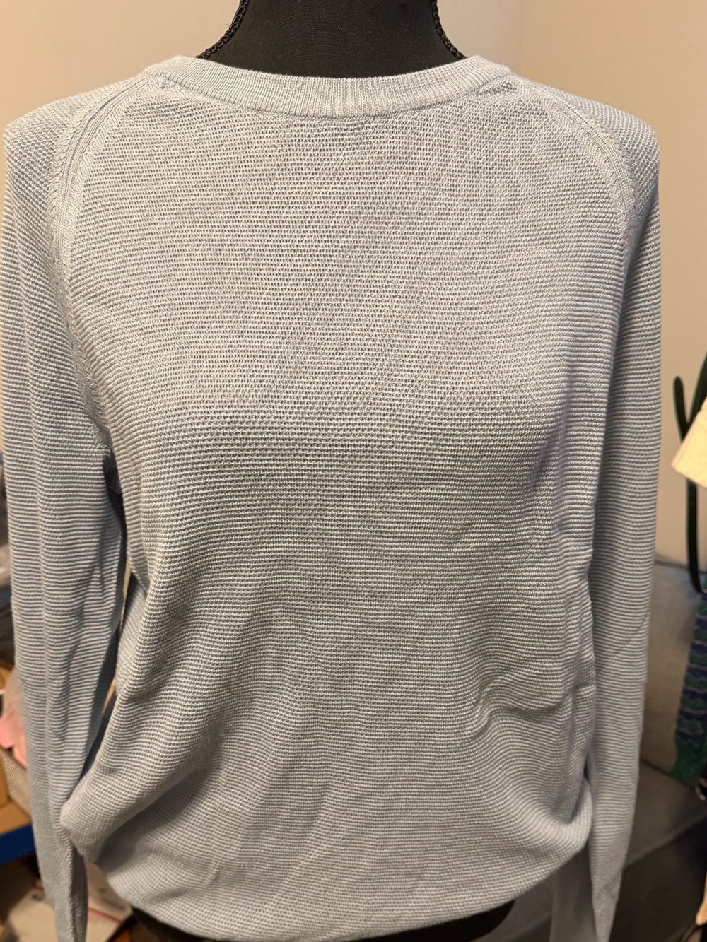 NWT J. Crew light blue Crewneck Waffle Knit Sweater Sz M. Great gift! Make offer - Picture 2 of 5